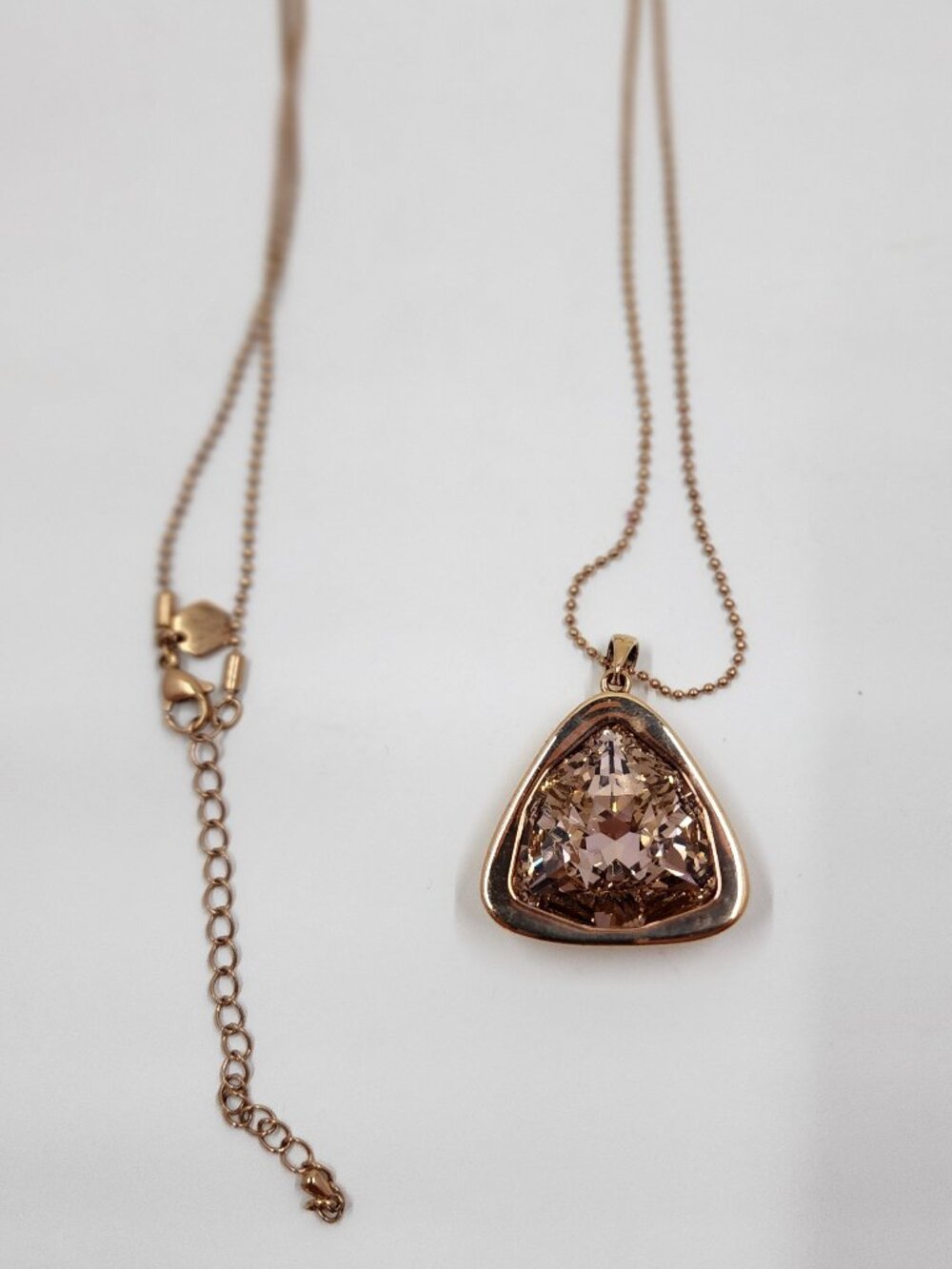 Touchstone Crystal Rose Gold Blush Trilliant Necklace